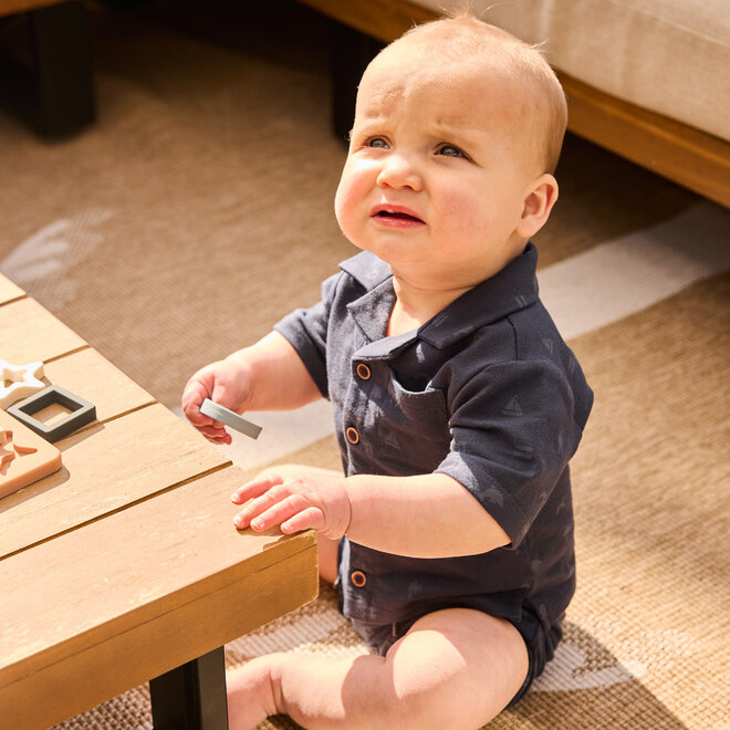 Dirkje boys' co-ord set blouse shorts dark blue