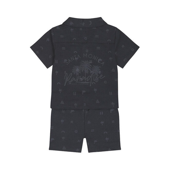 Dirkje boys' co-ord set blouse shorts dark blue
