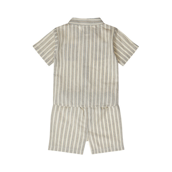 Dirkje Jungen Set Bluse Shorts Off-White Gestreift