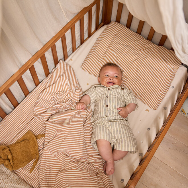 Dirkje Jungen Set Bluse Shorts Off-White Gestreift