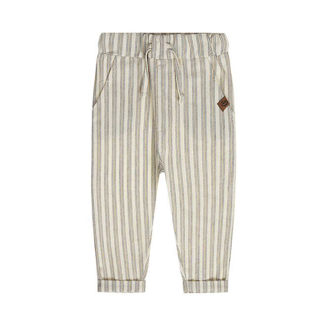 Dirkje boys' trousers loose fit off-white striped cotton