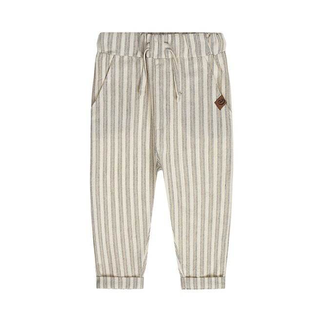 Dirkje Jungen Hose Loose Fit Off-White gestreift Baumwolle
