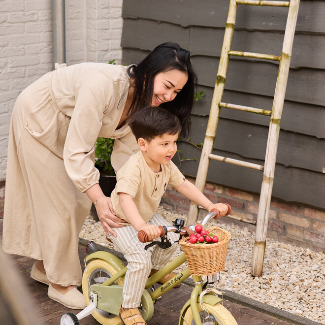 Dirkje Jungen Hose Loose Fit Off-White gestreift Baumwolle