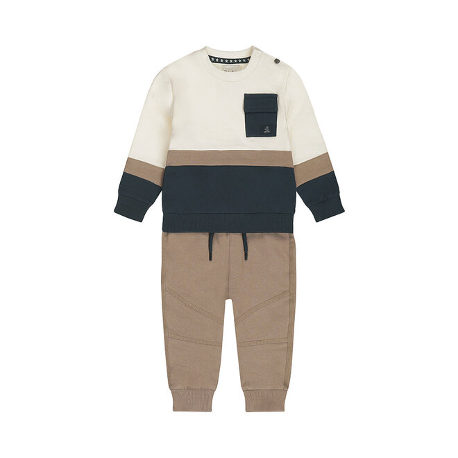 Dirkje boys' set jumper jogging bottoms dark blue brown