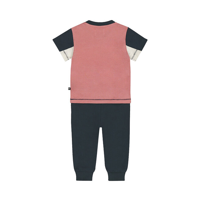 Dirkje Jungen Set Shirt Jogginghose dunkelblau altrosa