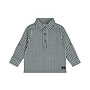 Dirkje boys' blouse dark blue checked cotton