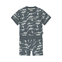 Dirkje jongens co-ord set staalblauw dino T-shirt short
