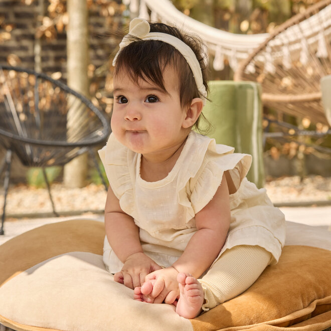 Dirkje meisjes set leggings off white panterprint beige