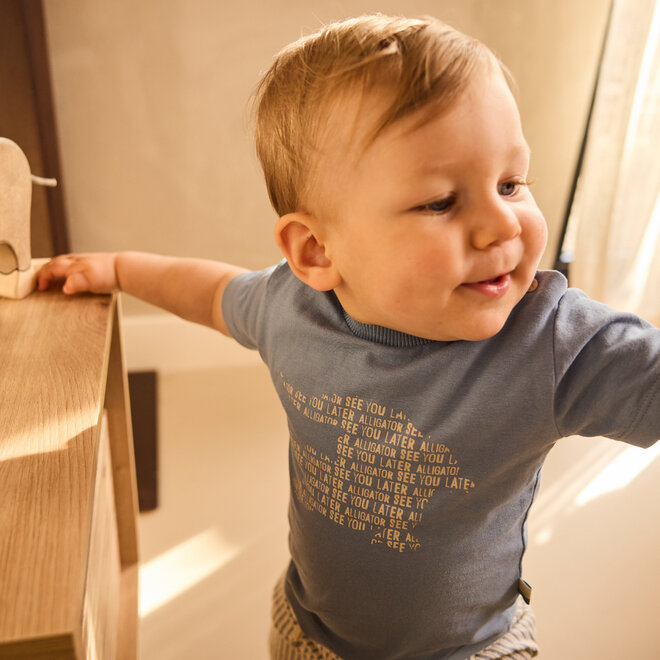 Dirkje boys' T-shirt blue crocodile