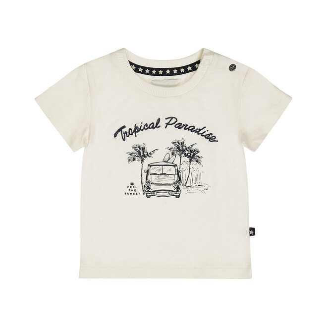 Dirkje boys' T-shirt off-white tropical paradise