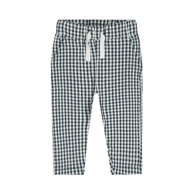 Dirkje boys' trousers dark blue checked cotton