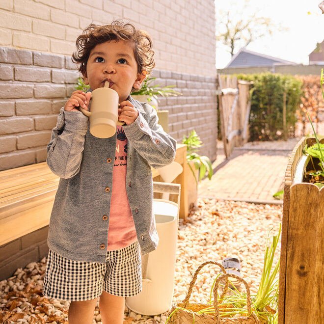 Dirkje Jungenshorts dunkelblau kariert Baumwolle