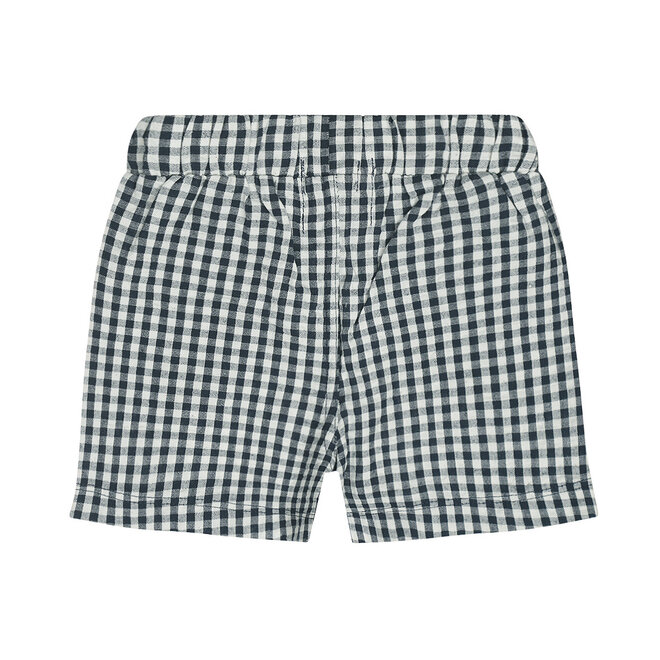 Dirkje jongens shorts donkerblauw geruit katoen