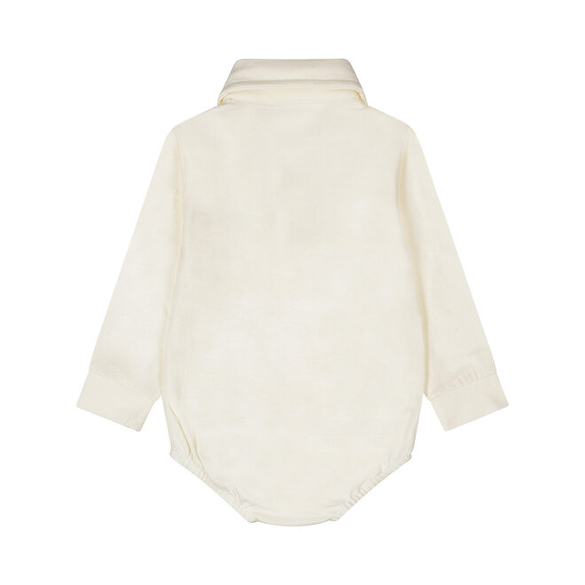Dirkje jongens baby romper blouse met kraag off white