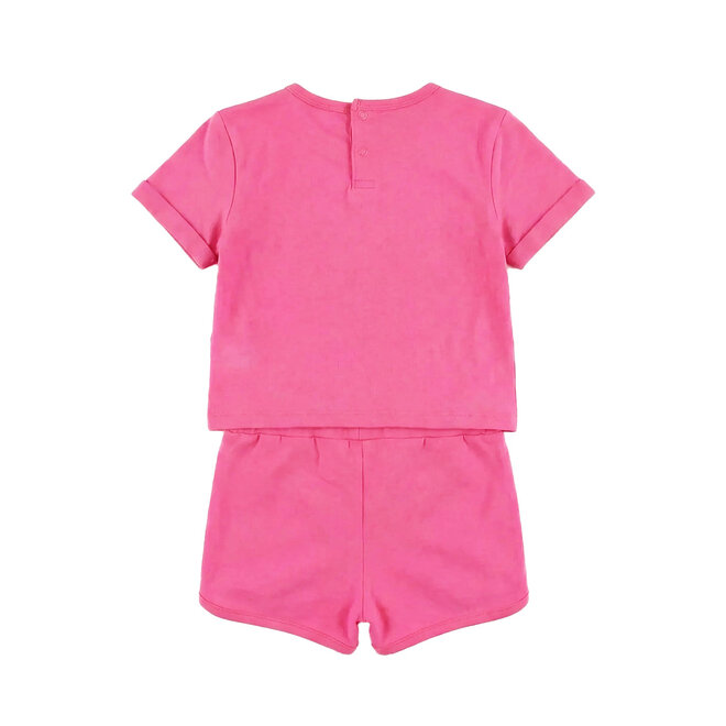 Dirkje Mädchen Co-ord Set rosa Blume T-Shirt Shorts