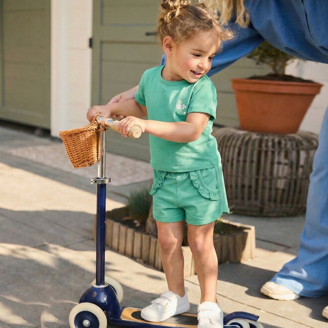Dirkje Mädchen Co-ord Set mintgrün Blume T-Shirt Shorts