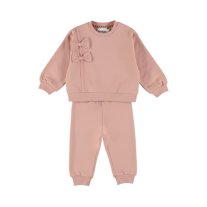 Dirkje meisjes set lichtroze sweater broek strikjes