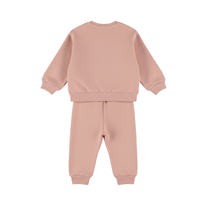 Dirkje meisjes set lichtroze sweater broek strikjes