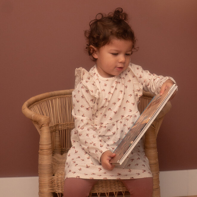 Dirkje meisjes set off white jurk legging bloemetjes