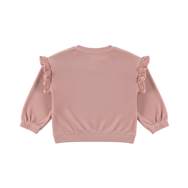 Dirkje Mädchen-Pullover: rosa mit Rüschen
