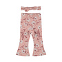 Dirkje meisjes set lichtroze flared broek haarband bloemen