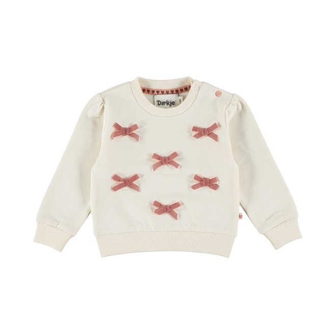 Dirkje meisjes sweater off white strikjes