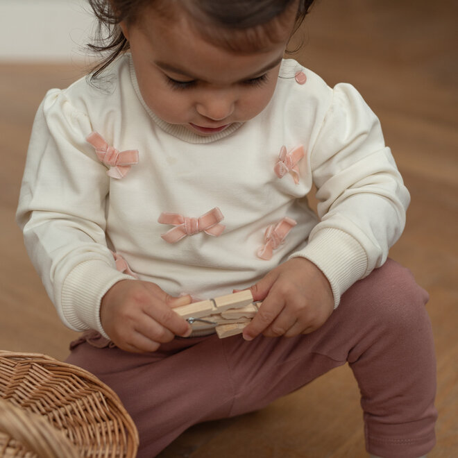 Dirkje meisjes sweater off white strikjes