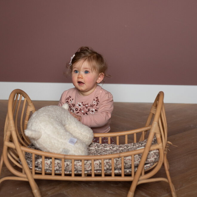 Dirkje girls’ jumper, light pink with flowers