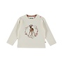 Dirkje girls’ long-sleeved top, off-white with a little deer