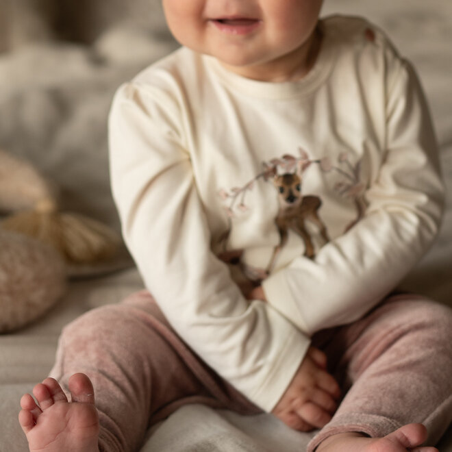 Dirkje meisjes longsleeve off white hertje