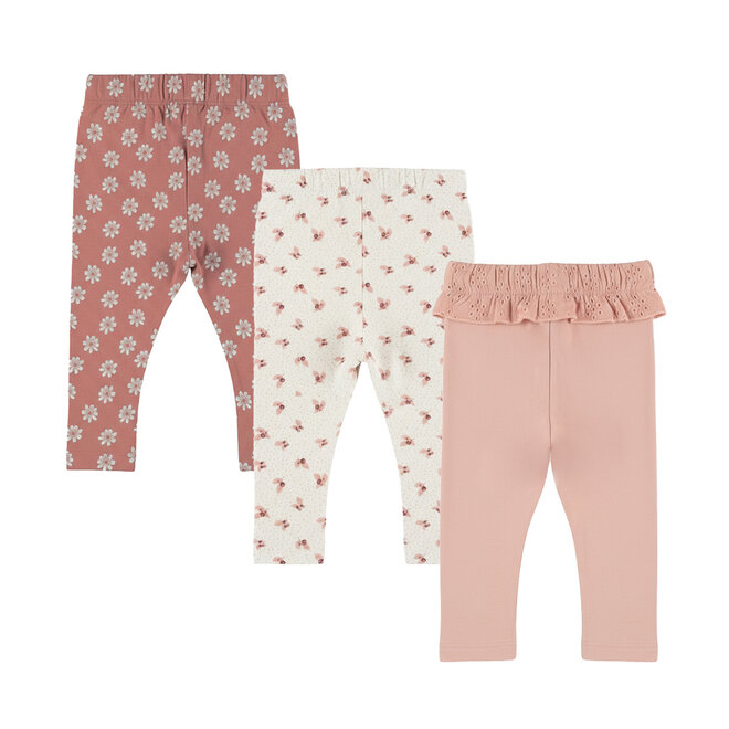 Dirkje meisjes set legging roze off white bloemen