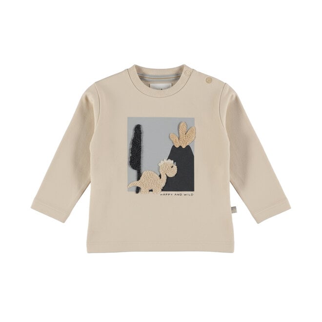 Dirkje jongens longsleeve beige dino pluche
