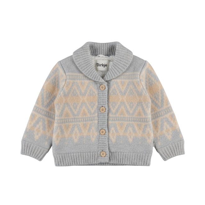 Dirkje Jungen-Strickjacke, grau, mit Mustern