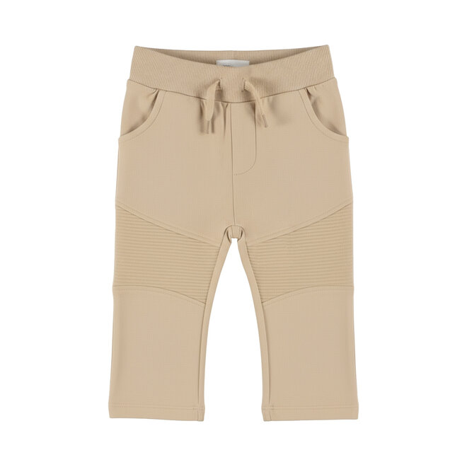 Dirkje boys’ loose-fit jogging bottoms, beige, cool knee patches
