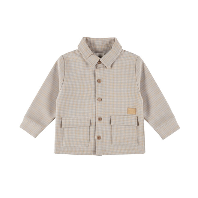 Dirkje boys’ shirt, grey checked pattern