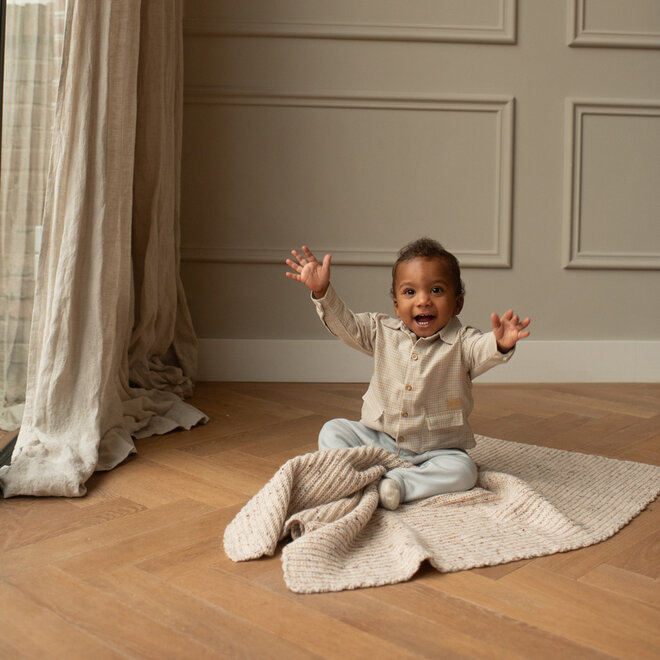 Dirkje boys’ shirt, grey checked pattern