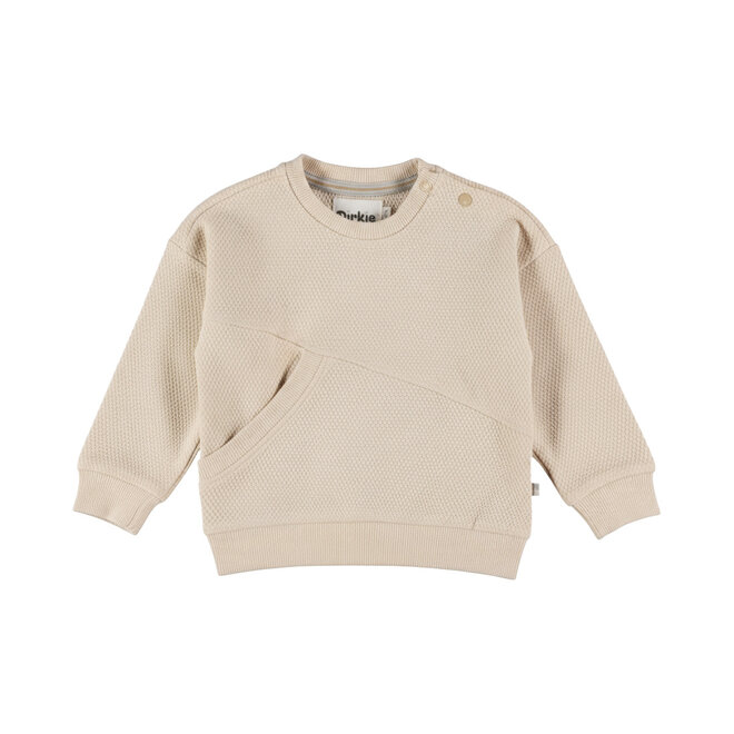 Dirkje jongens loose fit sweater off white structuur