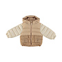 Dirkje boys’ winter coat, beige colour-block puffer, water-repellent