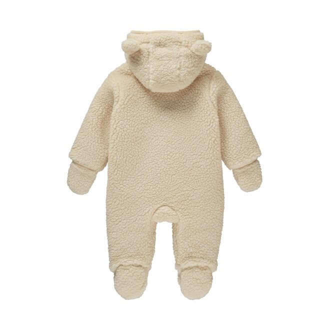 Dirkje jongens baby teddy snowsuit off white capuchon