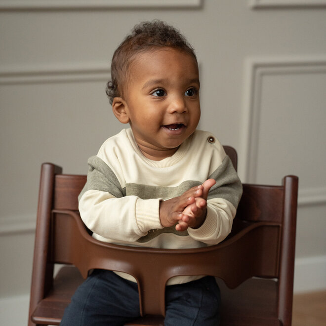 Dirkje boys’ set: off-white loose-fit jumper and jogging bottoms