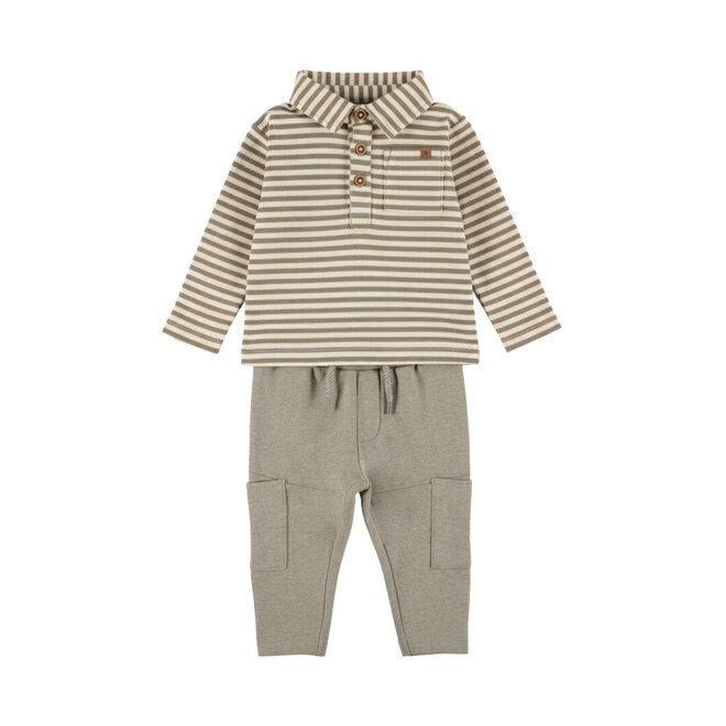 Dirkje jongens set groen polo joggingbroek