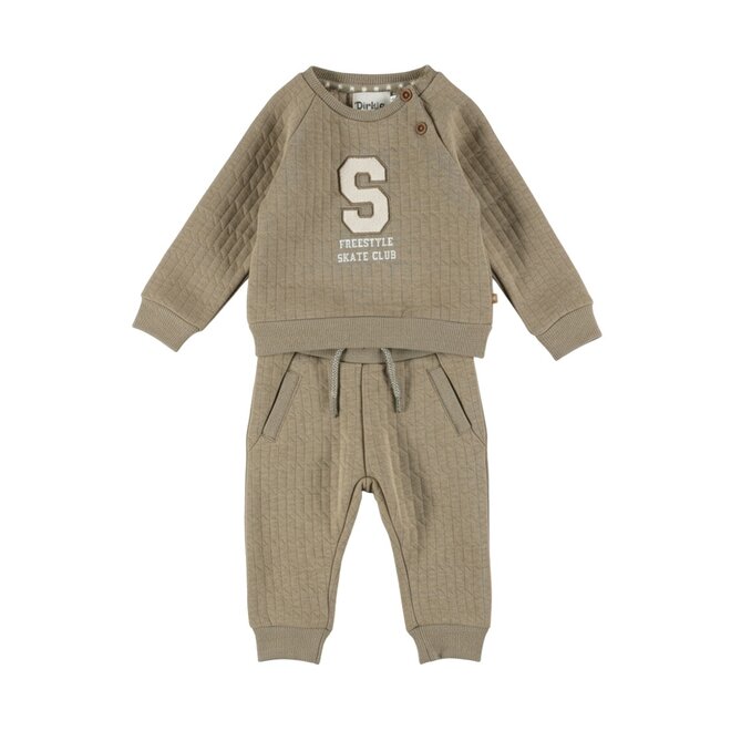Dirkje jongens set groen sweater joggingbroek