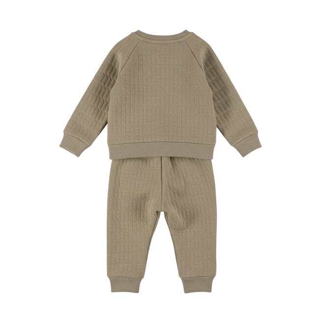 Dirkje Jungen-Set: grüner Pullover und Jogginghose