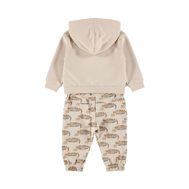 Dirkje Jungen-Set: cremefarbene Strickjacke, Hemd und Jogginghose
