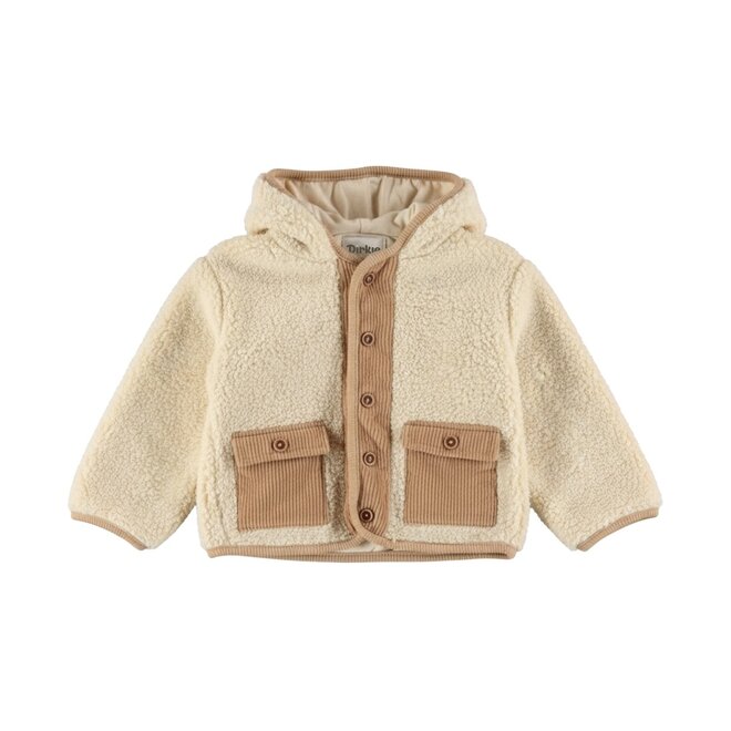 Dirkje jongens jasje beige teddy capuchon