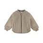 Dirkje boys’ cardigan with zip, green, stand-up collar