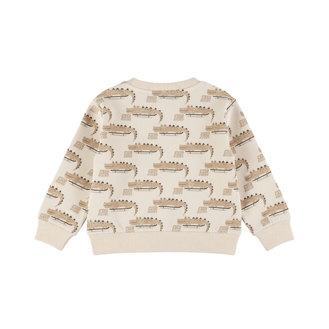 Dirkje boys’ jumper, off-white, dinosaurs