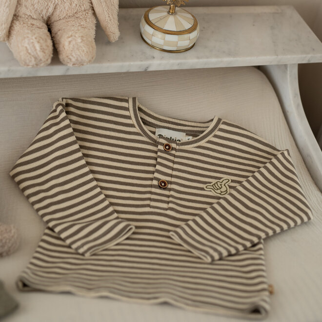 Dirkje boys’ long-sleeved top, green, striped