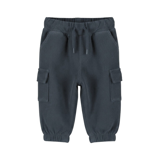 Dirkje boys’ loose-fit trousers, dark blue, cargo