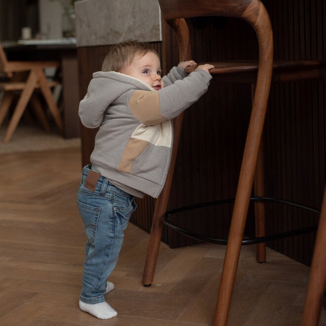 Dirkje jongens vest grijs teddy
